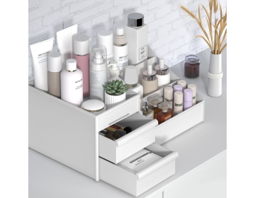 Large Capacity Cosmetic Storage Box with Drawer Organizer