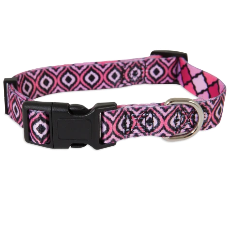 Pink Geo Adjustable Dog Collar