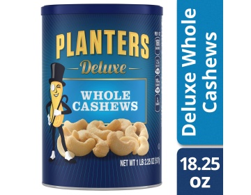 Planters Deluxe Whole Cashews, 18.25 oz Canister