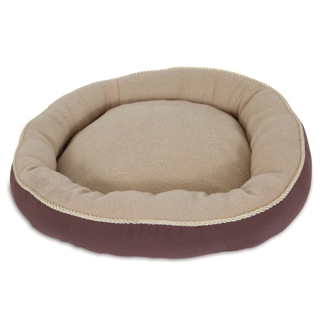 Aspen Pet Round Pet Bed With Bolster & Gold Cord